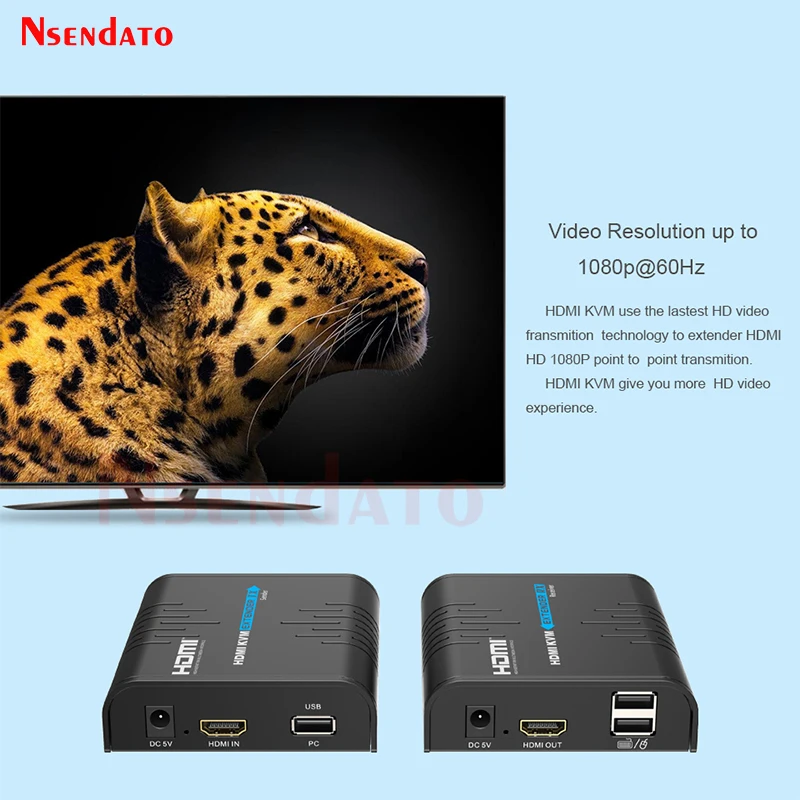 HDMI KVM USB Extender RJ45 1080P 60Hz 120M Wireless HDMI video transmitter and receiver USB2.0 KVM Sharing keyboard mouse Switch