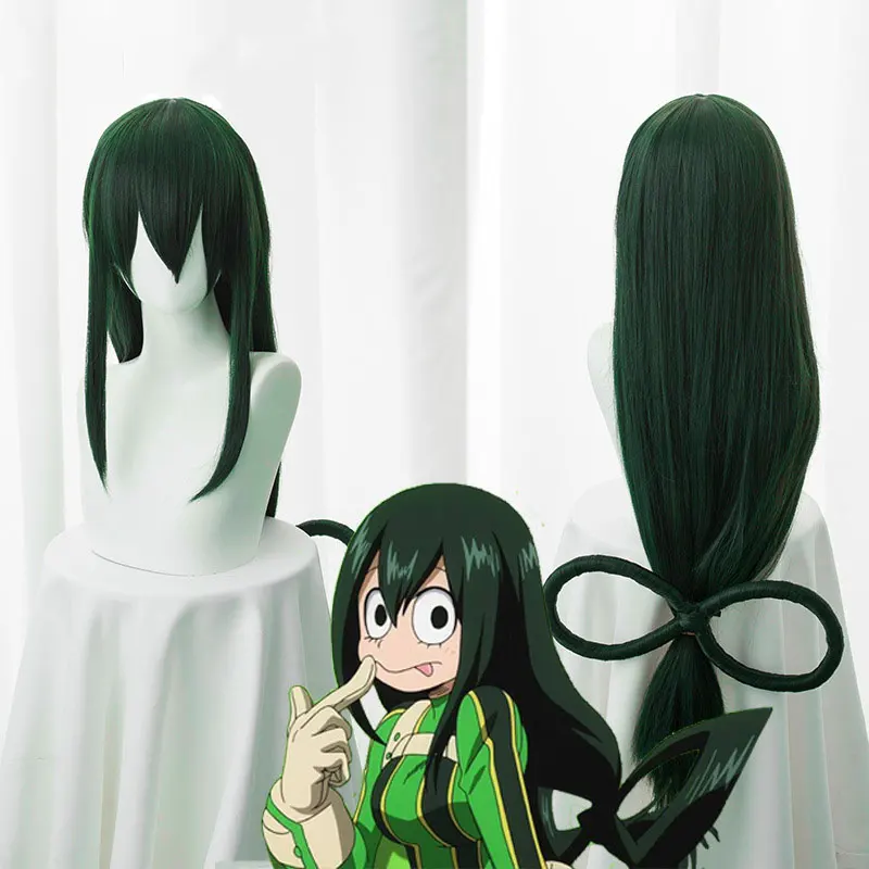 Парик для косплея Asui Tsuyu парик Моя геройская Академия зеленые парики |