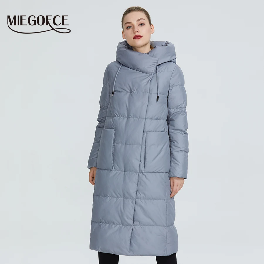 Prix MIEGOFCE 2019 femmes veste d hiver coupe vent manteau avec col montant et capuche femmes Parka en Biopuh protégera du froid