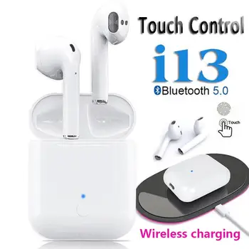 

i13 TWS Touch Control Wireless Bluetooth 5.0 Earphones Smart Headphone with Wireless Charging Box noise cancelling earphone