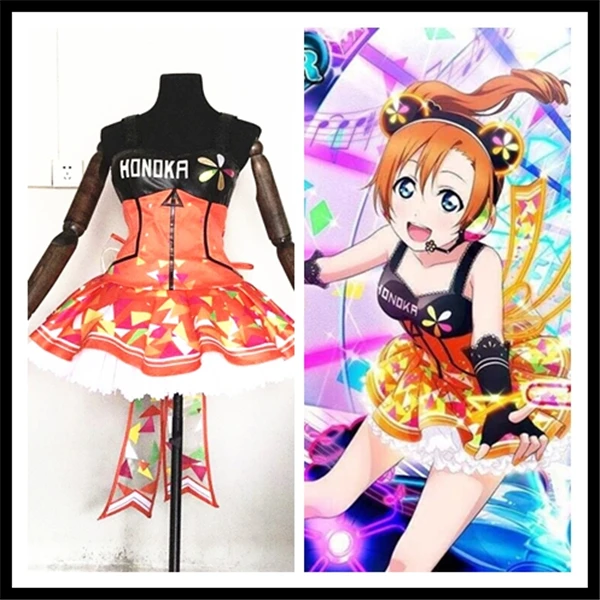 Аниме Косплей Love live Kousaka Honoka компьютерная игра Пробуждение блестящее платье