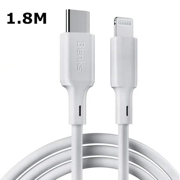 Benks MFi кабель type C PD быстрое зарядное устройство Быстрая зарядка Lightning для iPhone 11 Pro MAX 7 8 Plus type-C USB зарядное устройство адаптер - Цвет: 1.8m MFi Cable