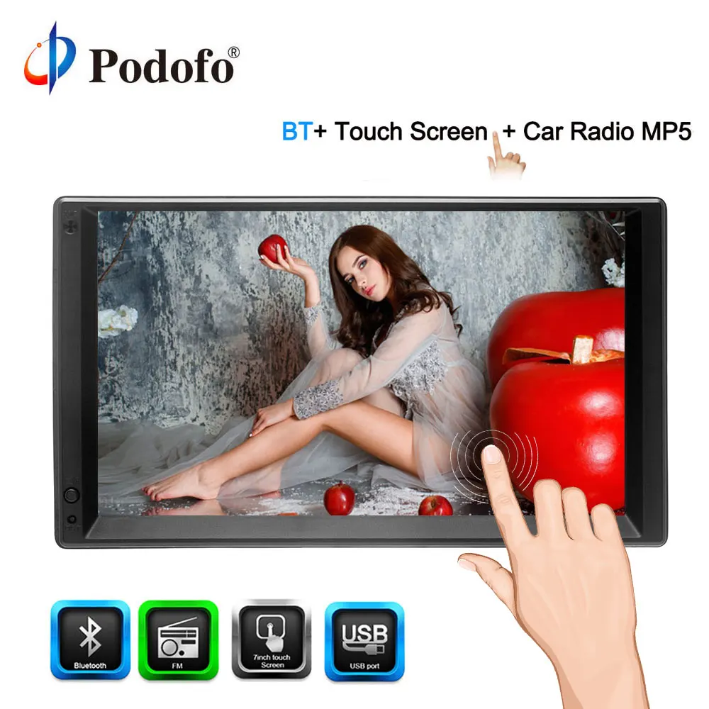 

Podofo 2 Din Car Radio GPS Navigation 7" Android autoradio Car Multimedia Player Bluetooth FM MP5 Audio Stereo Rear View Camera