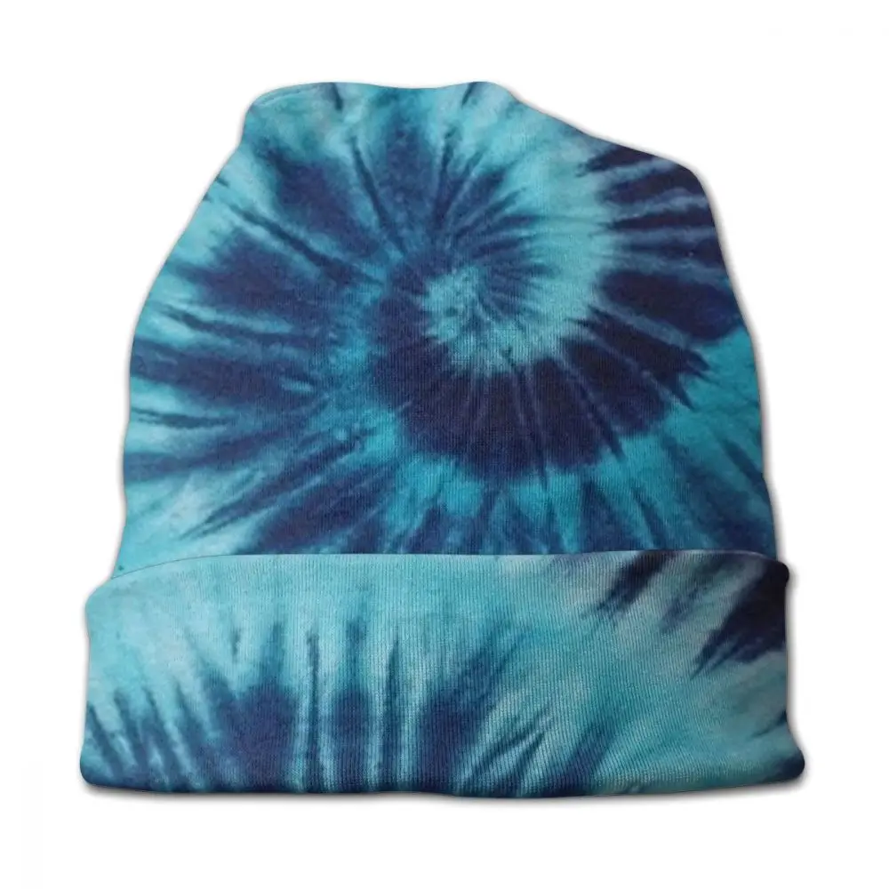 Tie Dye Blue Swirl спиральная унисекс взрослая Повседневная шапочка, уличная ветрозащитная вязаная Лыжная шапка Skully Beanies
