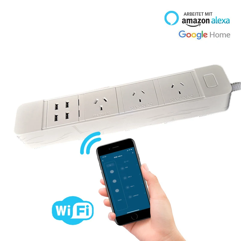 Умный Wifi сетевой фильтр 3 способа AU электрические розетки мульти удлинитель с USB работа с Alexa Google Home