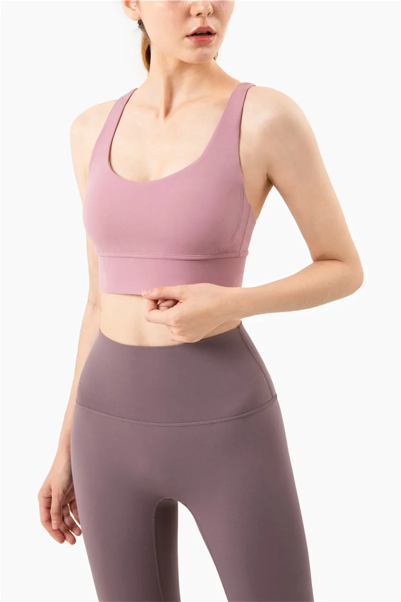 Lulu Hot Sell Gym Yoga Vest Athletic Fitness Women Sports Bra Solid Color Cross Sexy Tights Tank Top Butter Soft With Chest Pad Lulu Hot Sell Gym Yoga Vest Athletic Fitness Women Sports Bra Solid Color Cross Sexy Tights Tank Top Butter Soft With Chest Pad