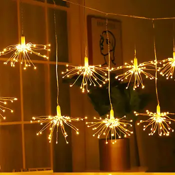 

Led Christmas Hanging Starburst String Lights Firework Lights200 Leds DIY Fairy Garland Christmas Lights Outdoor Twinkle Light
