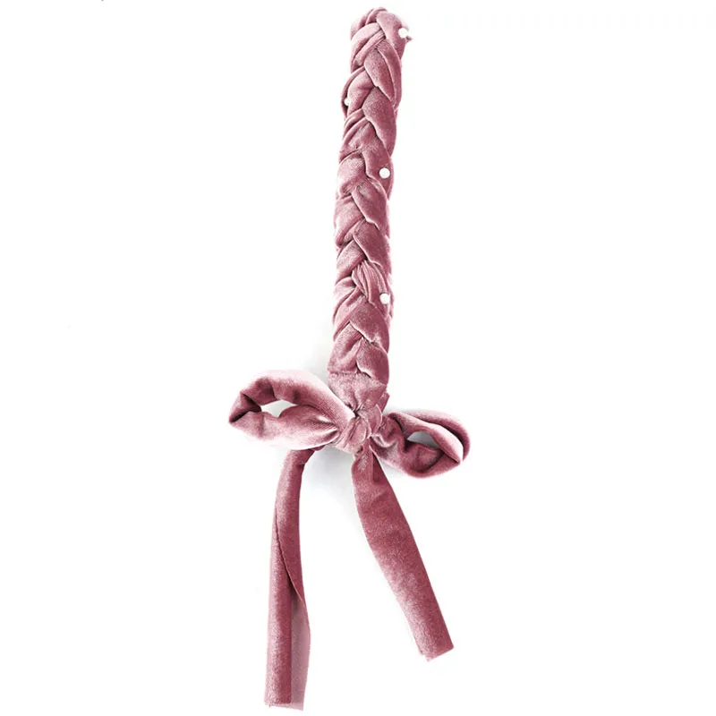 pink Geebro, женские полосатые бархатные повязки с жемчугом, повязки на голову, зима-осень, Теплая эластичная повязка на волосы "тюрбан", аксессуары для волос для девочек - Цвет: pink