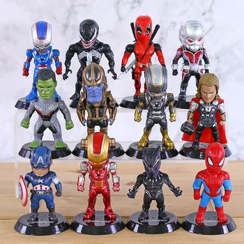 

Marvel Avengers Endgame Iron Man Spiderman Thor Hulk Thanos Ant Man Captain America PVC Figures Toys 12pcs/set