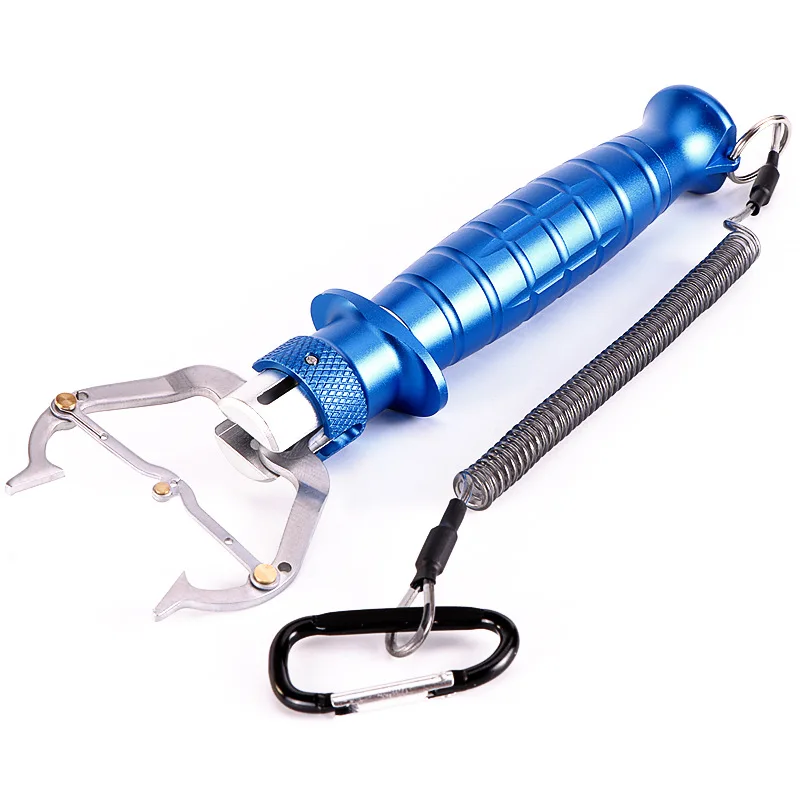 

AS Auto-Lock Fish Lip Gripper With Weight Scale Pilers Professional Aluminum Alloy Holder Grabber Grip Tool Lure Fishing Tackle