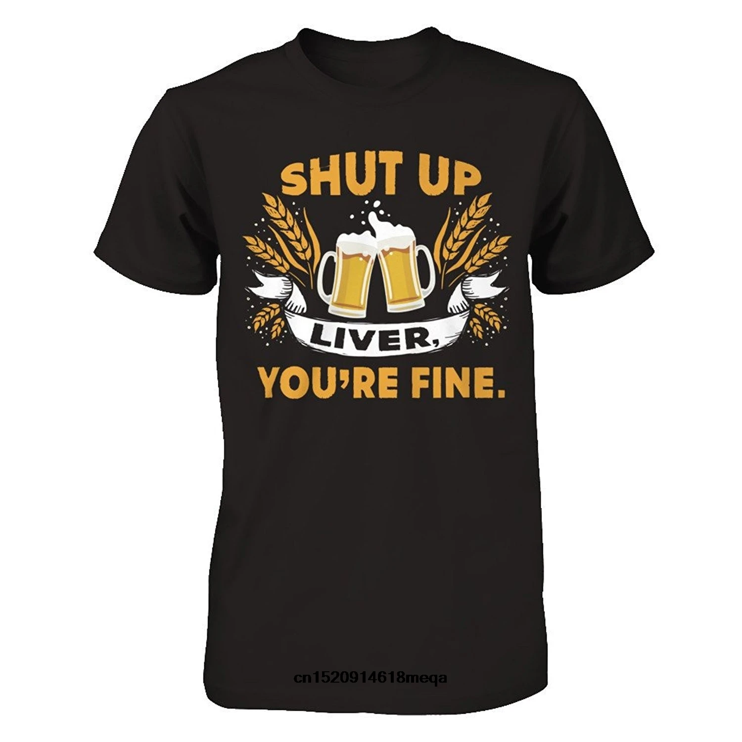Shut Up Liver You're Fine-смешной Next Level-Мужская модная облегающая футболка черного цвета |
