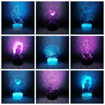 

Cyan Cartoon night light Naruto role lamp 7 colors change smart base USB cable lava