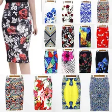 Женские юбки с цветочным принтом, модная юбка карандаш, повседневные юбки размера плюс, Faldas Mujer Jupe Femme A50