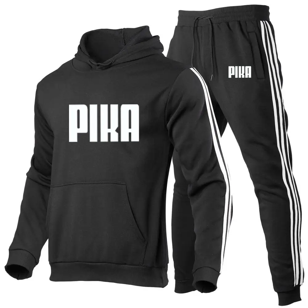 

2020 Autumn Hot Men Sets 2 Piece Hooded zipper Jacket Track Suit Pants Casual Tracksuit Men Sportswear Set Brand Men Clothing
