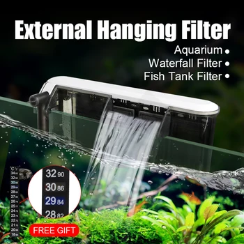 

High Quality Aquarium Filter 4.8W 380L/H Fish Tank 3 in 1 External Hang Filter Waterfall External Air Pump With Surface Skimmer