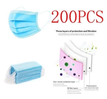 

200 PCS per pack （Heal The World）3 Layers Disposable Protective Mask,Face Mask, Anti-dust Mask ship by DHL,Fedex,TNT or UPS