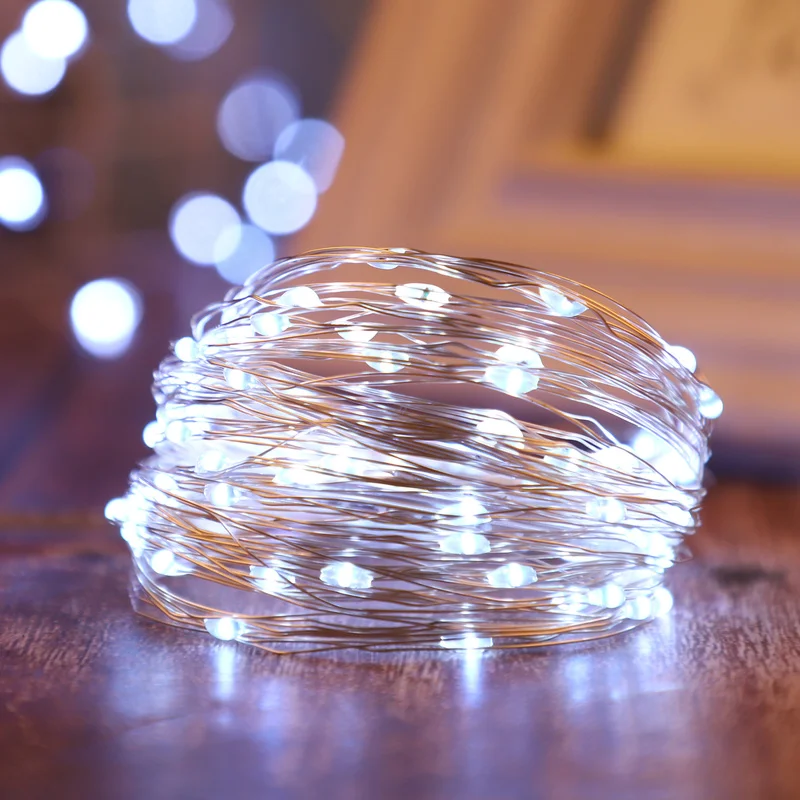 Guirnalda que funciona con batería, adornos navideños para el hogar, adorno de luz Led para decoración de fiesta, Año Nuevo, 1m/2m/3m/10m - Imagen 4