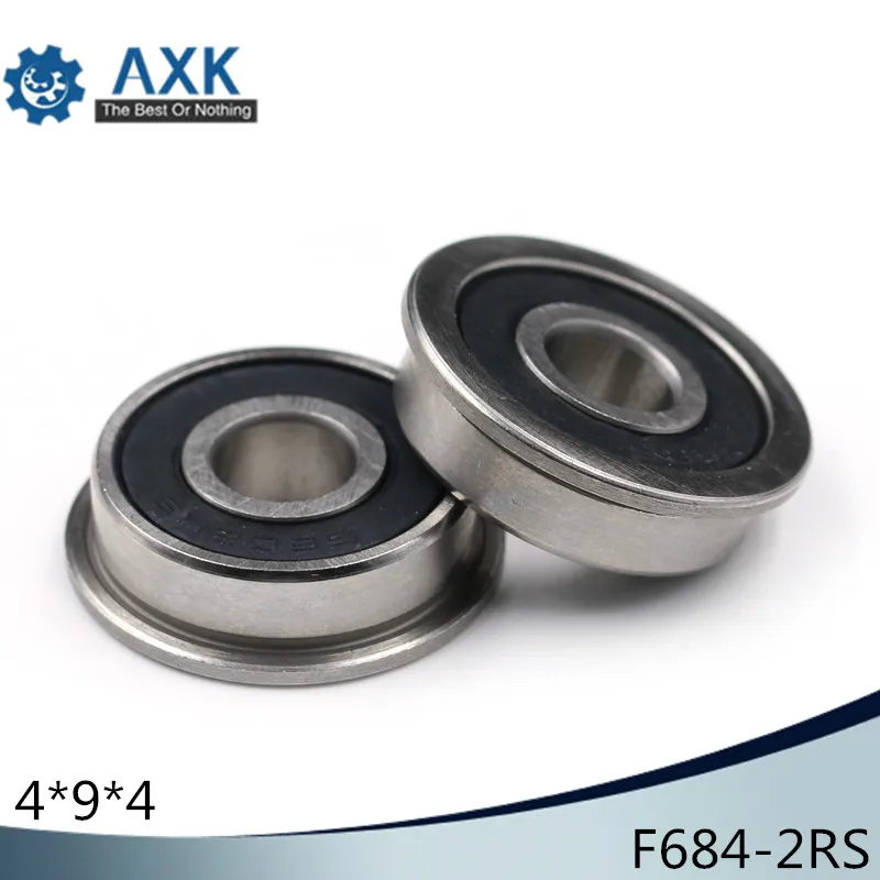 F684-2RS Bearing 4x9x4mm ( 10 PCS ) ABEC-1 Miniature Flanged F684RS Ball Bearings LF-940DD