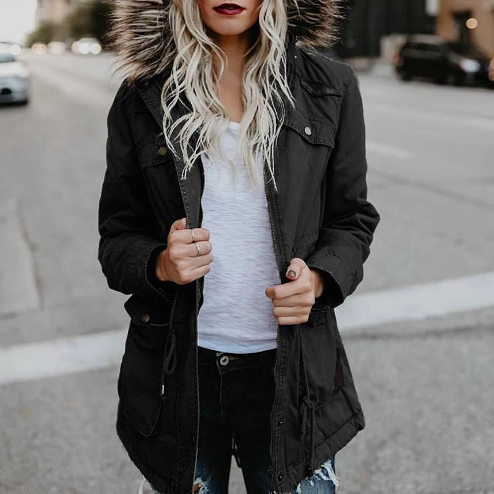 

Winter Jacket Women Thick Warm Hooded Parka Mujer Cotton Padded Coat Long Paragraph Plus Size 2xl Slim Jacket Female