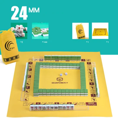 Green 24mm Мини-22 мм/24 мм маджонг Портативный складные деревянные Коробки Majiang набор маджонг путешествия настольная игра развлечения вывеска indoor Board игры - Цвет: Green 24mm