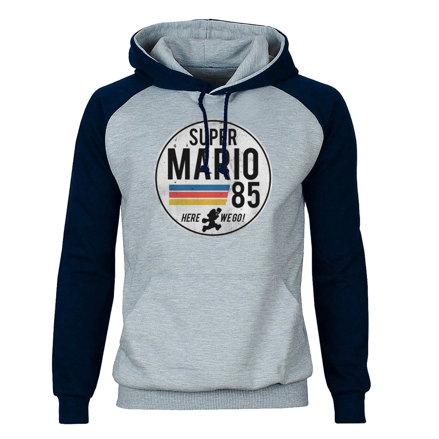 Navy Blue Gray 6 Супер Марио 85 толстовки для мужчин реглан толстовки с капюшоном Толстовка бренд зима осень флис теплая игра Спортивная Мужская s - Color: Navy Blue Gray 6
