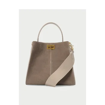 

New Matte Leather Hand-held Tote Bag One-shoulder Slantbag Kitten Bag Stylish OL Commuter Bag Purses and Handbags