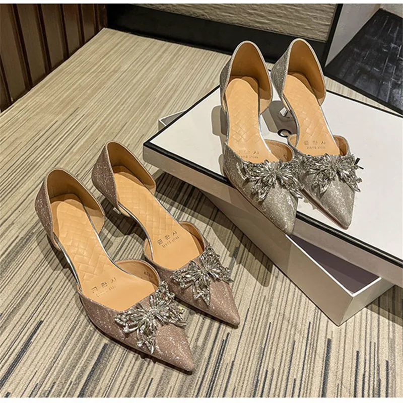 Shoes for Women 2021 Party Crystal Sequined Pumps Sexy Casual Womens Shoes