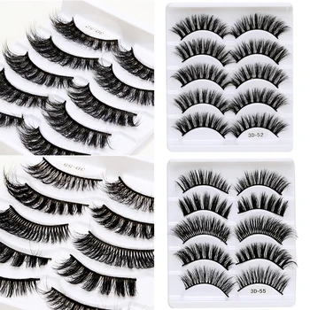 

5 Pairs/set Natural Thick Handmade 3D False Eyelashes Trendy Comfortable Fake Eyelashes Lashes Extension Supplies Big Eye Tools