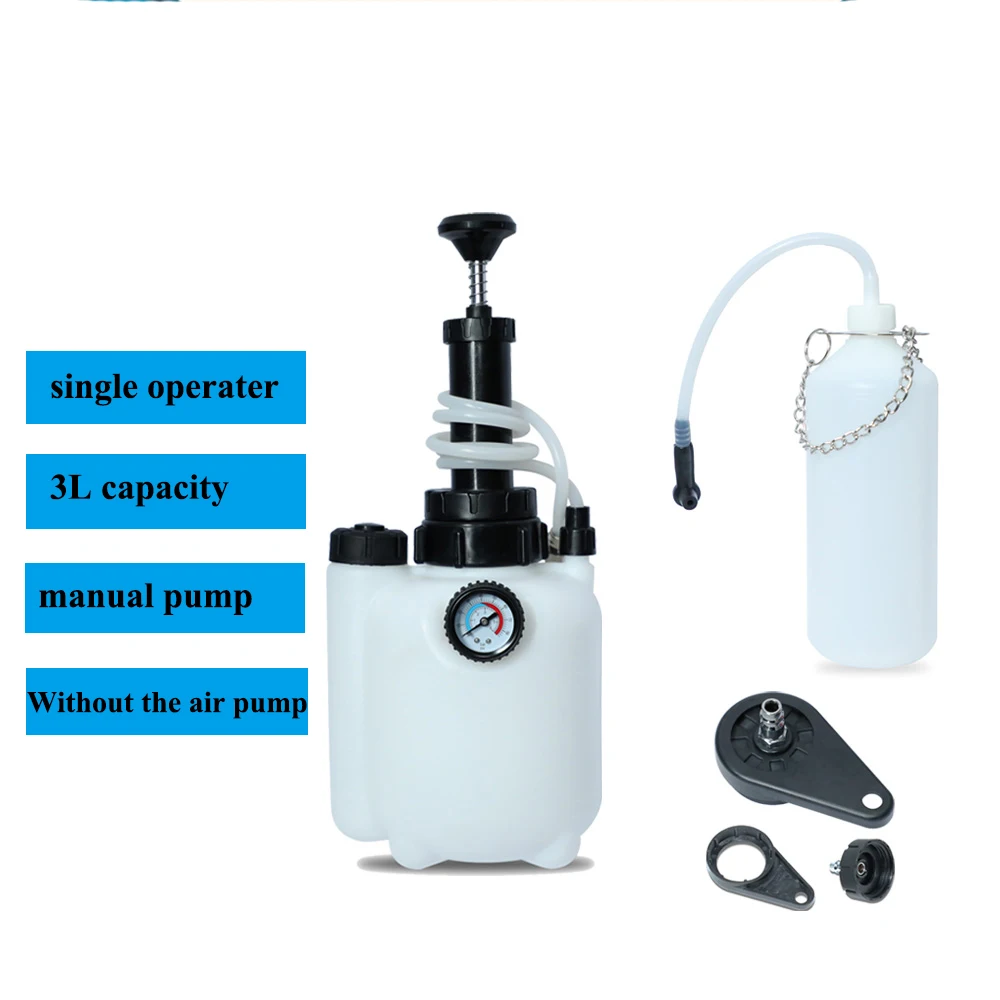 

3L Car Brake Oil Extractor Manual Pressure Pump Fluid Transfer Liquid Replacement Changer with Suction Pot
