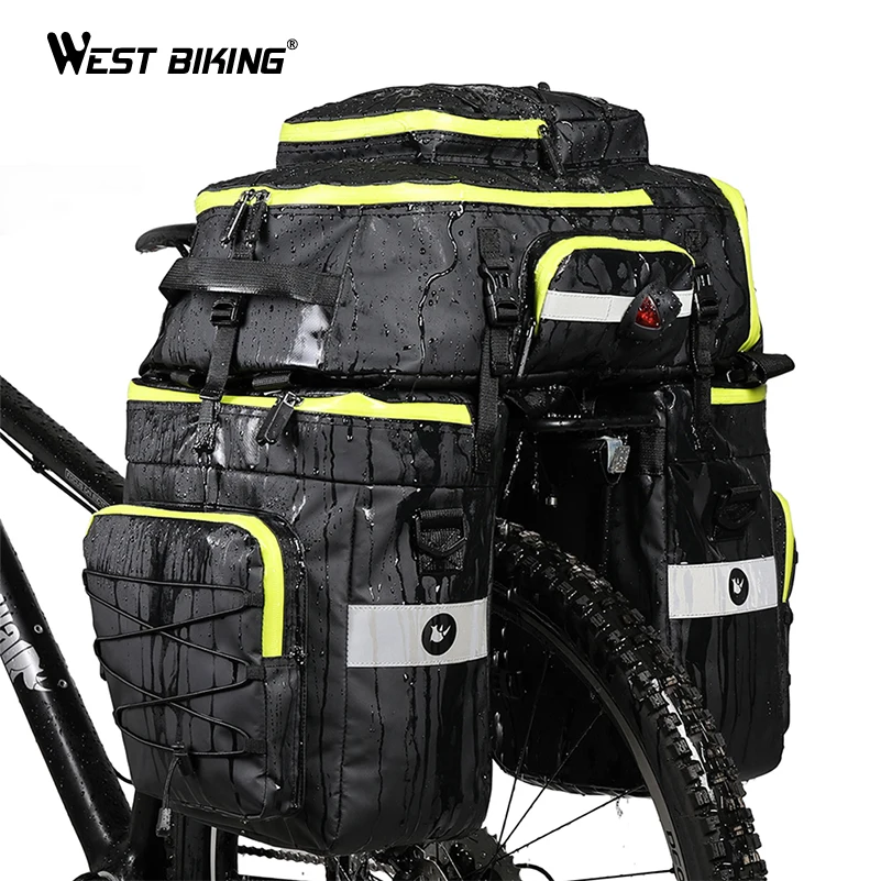 

WEST BIKING 3 in 1 Bike Bags Backpack Saddle Rear Rack Trunk Bag Cycling MTB Shoulder Bags 75L Capacity Waterproof Bicycle Bag