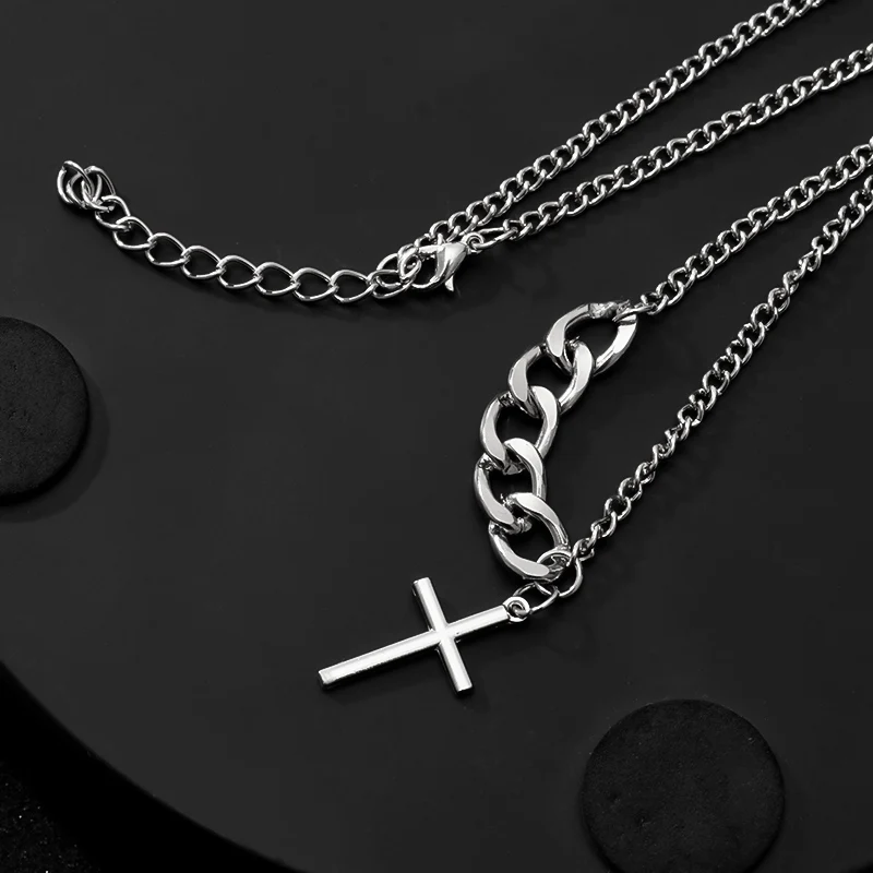 Unusual Chain On the Neck Chains Vintage Gothic Pendants Cross Necklace Cool Necklaces For Men Women Punk 2021 Fashion Jewelry | Украшения