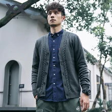 Японский вязаный кардиган, Мужская одежда, толстый трендовый ретро свитер, мужская куртка в стиле Харадзюку, Повседневная Весенняя и осенняя одежда