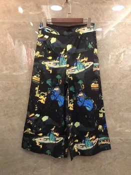

2020 Spring and Summer New Women's Printed Bicycle Pattern Assorted Color Decoration All-match Casual Pants 711