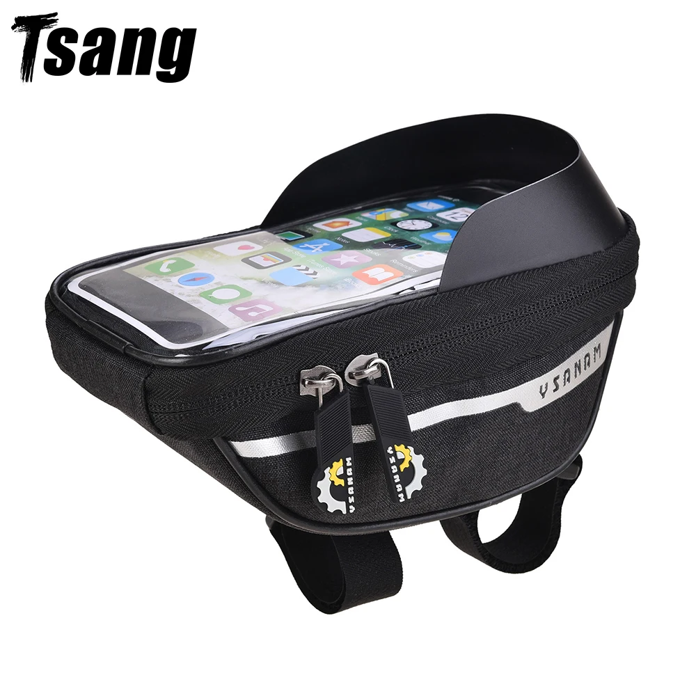 

Tsang Cycling Bicycle Bike Head Tube Handlebar Waterproof Cell Mobile Phone Bag Screen Holder Phone Mount Bags Case For 6.5inch
