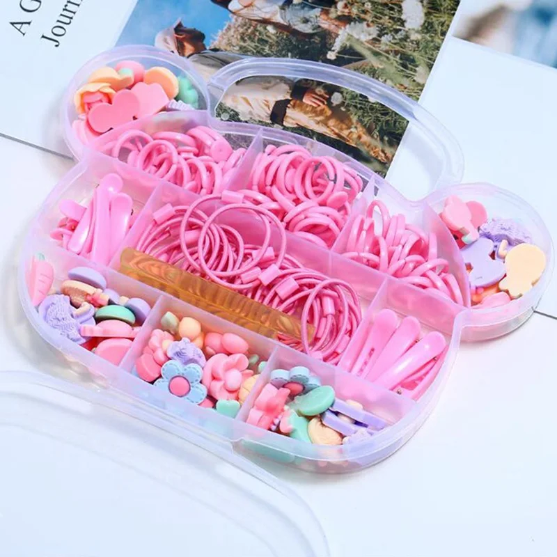 DIY Детский комплект украшений с мультяшным рисунком, заколка для волос, заколка для волос, животное, кролик, кот, клубника, фрукты, каучук, аксессуары и клипсы для волос, кольцо