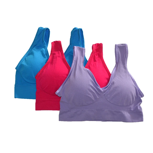 3pcs/set yoga running bra with removable pad Seamless push up women plus  size S-5XL underwear wireless fitness sports Bra - AliExpress