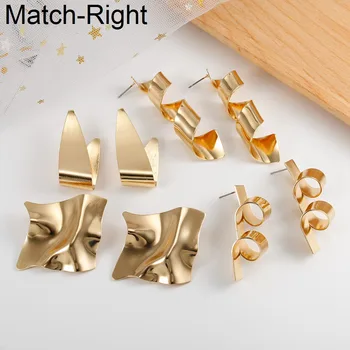 

Match-Right Women Geometric Long Dangle Earrings For Women Statement Dangle Gold/Silver Color Earrings Pendant Jewelry NR213