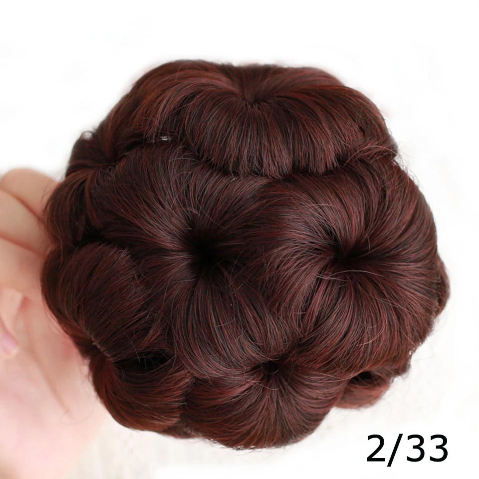 MEIFAN, женские шиньон, Пончик, на заколках, конский хвост, для наращивания, девять цветов, пучок волос, высокотемпературное волокно, синтетические волосы, пучок шиньон - Цвет: 2I33