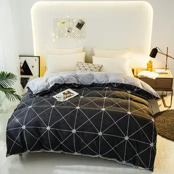 

A-side flannel B-faced cotton double-sided design quilt cover, warm and comfortable home bed sleep products bring good sleep
