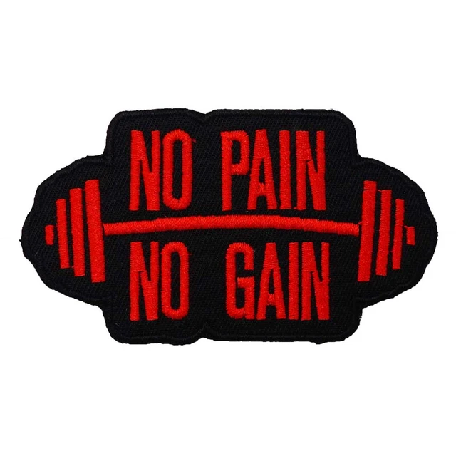 NO PAIN NO GAIN etiqueta de nombre parche bordado autoadhesivo, gancho de  respaldo - AliExpress