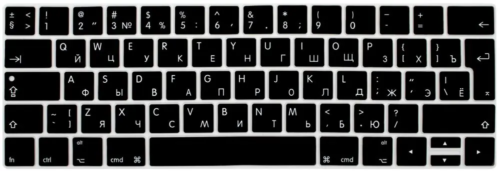 Русская Защитная пленка для клавиатуры ЕС для Macbook Pro 13,3 A1706 A1989 и 15,4 дюймов A1707 A1990 с сенсорной панелью