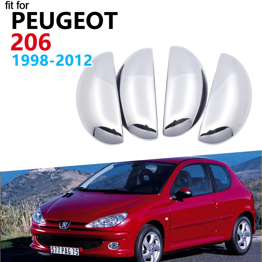 Роскошный хромированный набор накладок на дверную ручку для Peugeot 206 + 206sw 206cc 1998 1999