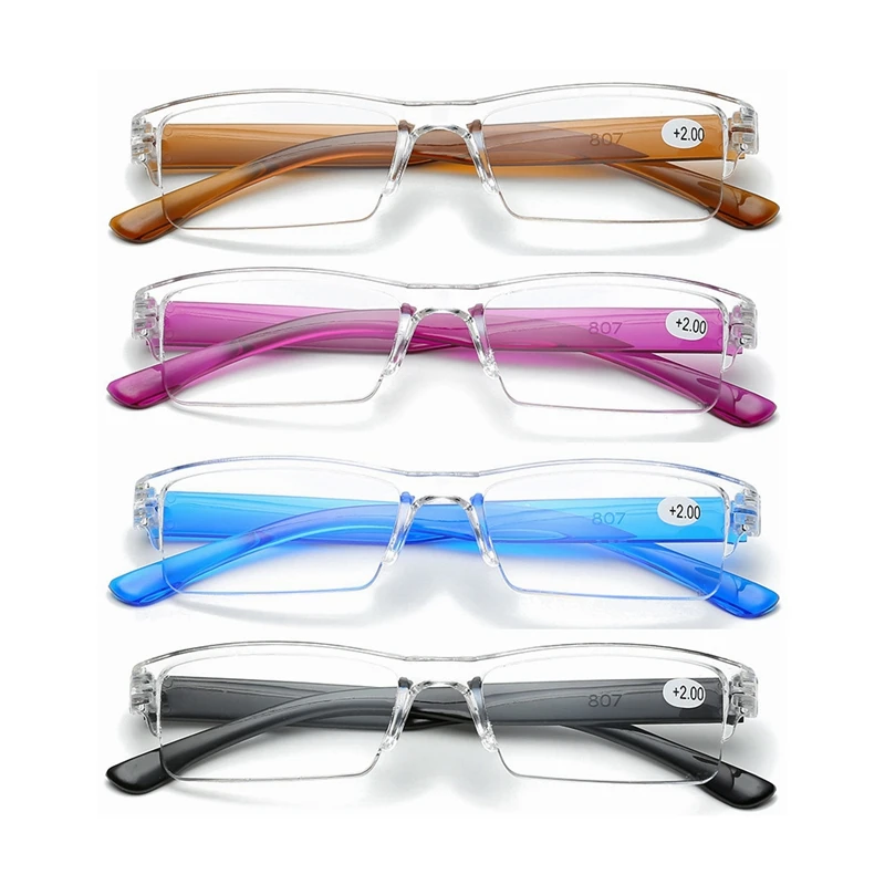 

PANDER Ultralight Rimless Transparent Reading Glasses Fashion Retro Vintage Men Women Magnifying Presbyopic Glasses Tan Gafas
