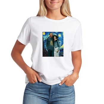 

New T shirt Women Plus Size Spring Summer vestidos Fashion Casual T-shirts Mona Lisa Women's shirt Loose Harajuku Tshirt