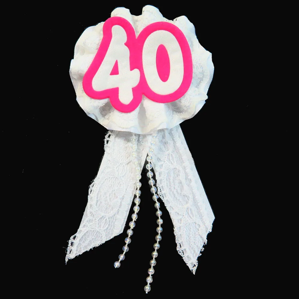 WWWPLAQUEPINK40 10 шт. значок с сердцем белая кружевная лента брошь с днем рождения жемчужные свадебные розовые вечерние 50 40 пуговиц - Цвет: WWWPLAQUEPINK40