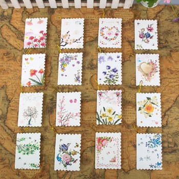 

80pcs Beautiful Small Greeting Card Flash Pink Flower Birthday Card Family Message Card