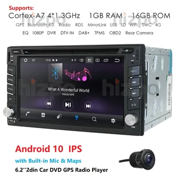 

QuadCore Android 10.0 Double 2Din Car Stereo DVD CD Radio Player GPS Bluetooth Car Multimedia Player Autoradio automotivo Camera