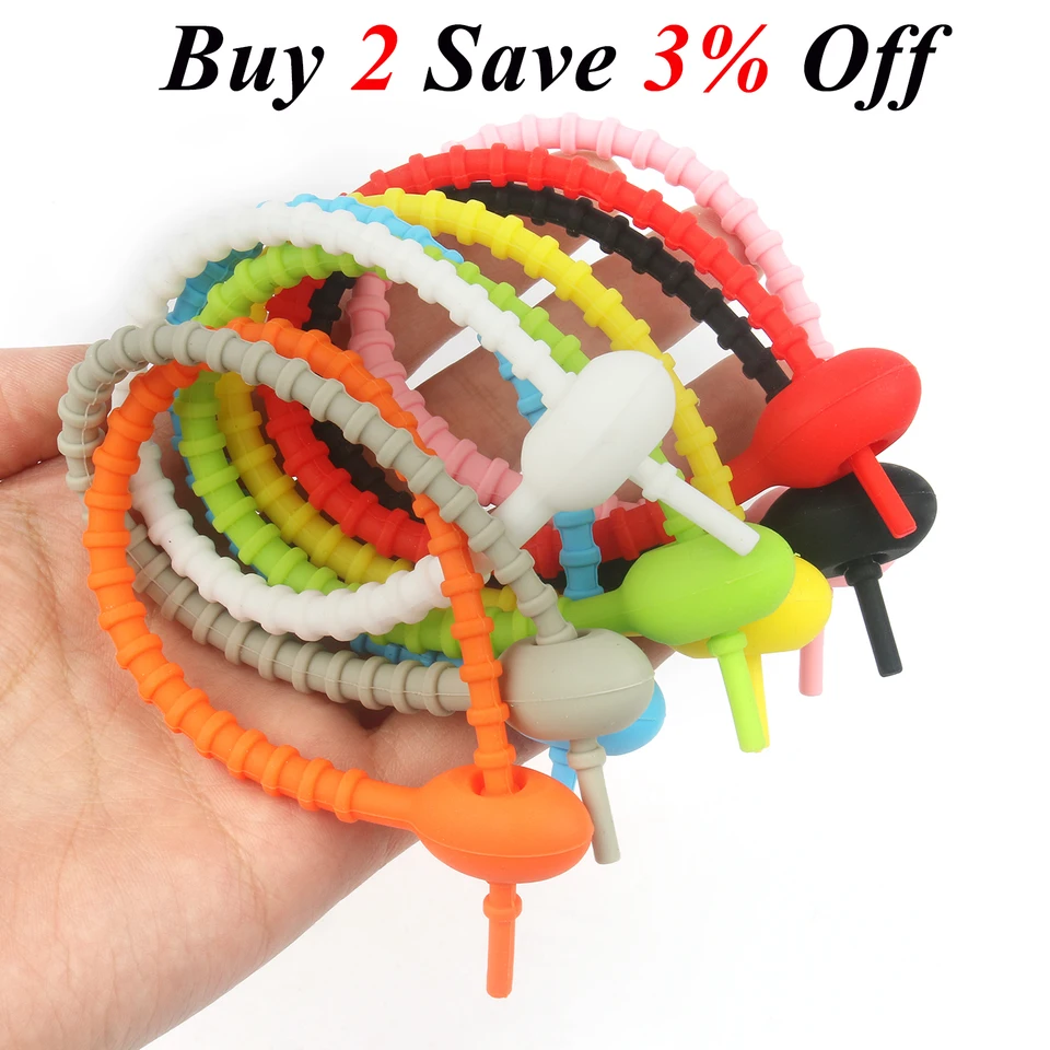 Attaches De Câble En Silicone 24 Pièces Attaches De Sac En Silicone Colore Colore Multi Usages Silicone Ties Serre Cables En Silicone Cravates Torsadees En Silicone Colorees Attaches De Cable