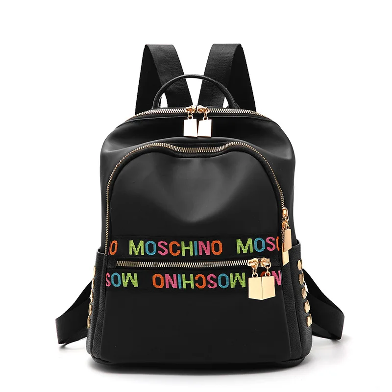 

2019 New Women's Fashion Casual Backpacks Teenagers Girl Satchel Headphone Plug Design Anti-theft Solid Color Genuine Kawaii
