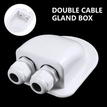 

ouble Wire Entry Gland Box Solar Panel Roof Wire Entry Junction Box Cable Motorhome White Double Hole RV Yacht Car Accessories